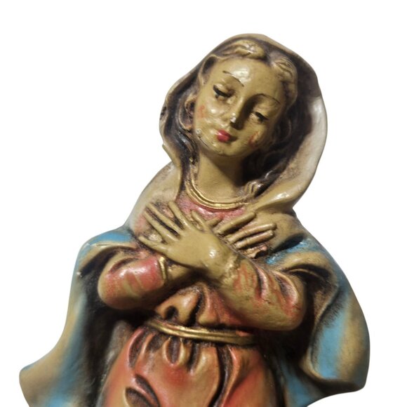 Vintage Mary Nativity Figure 4 Inch Italy Christmas Holiday Figurine Decor - Picture 12 of 16